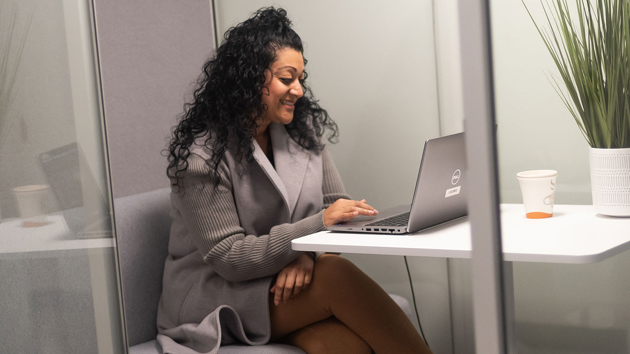 Staff using a laptop