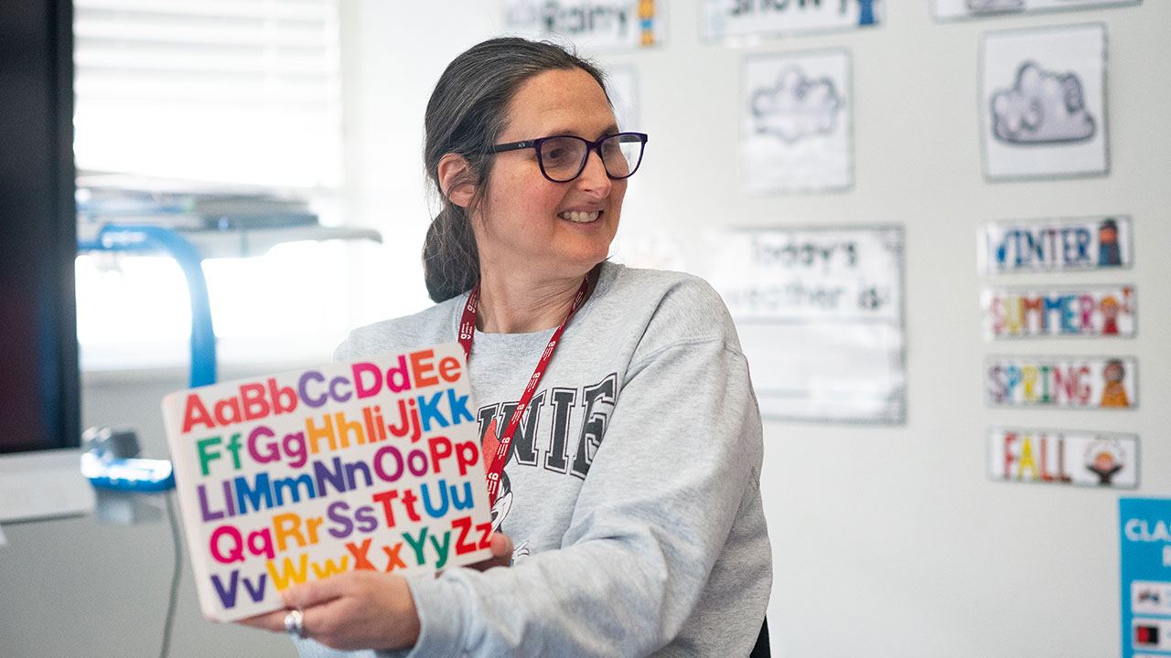 Staff showing alphabet